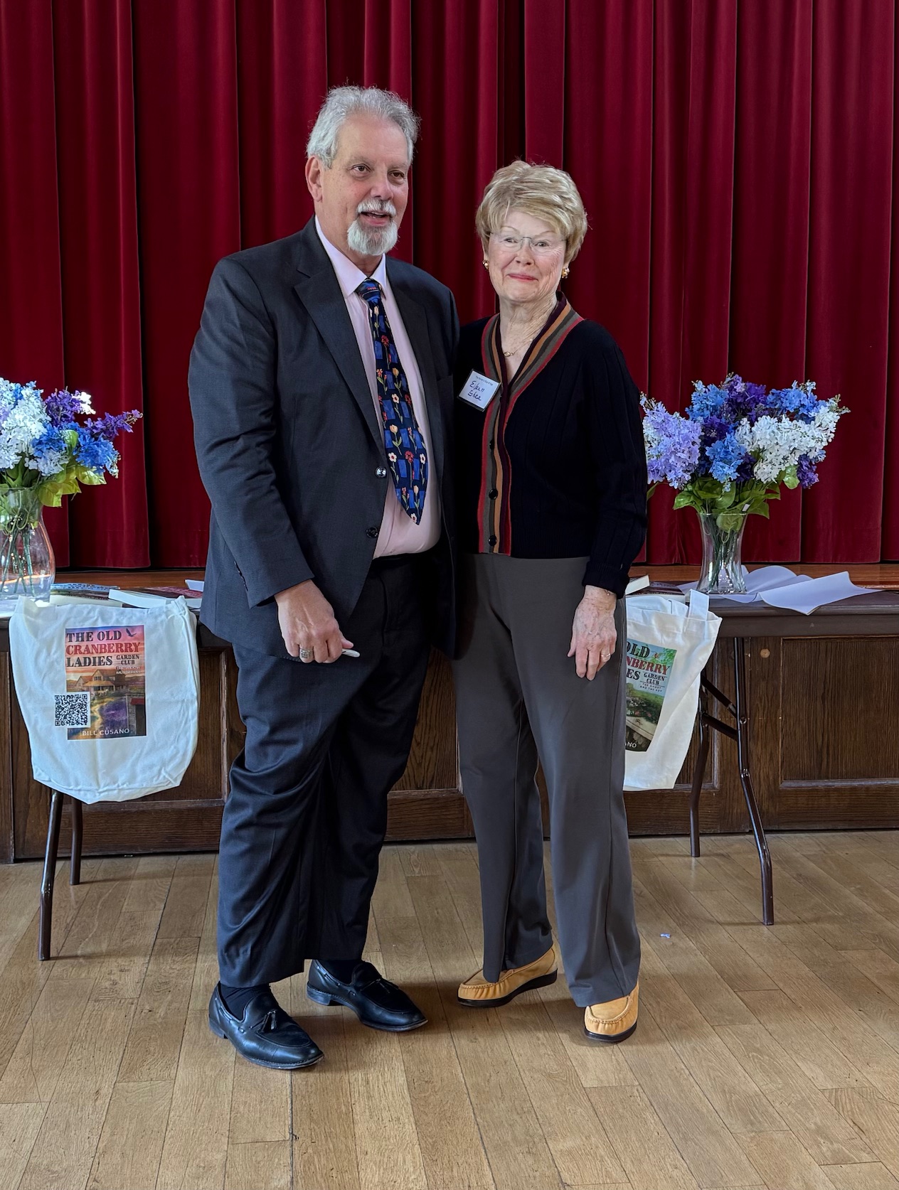(PHOTO: Bill Cusano, former executive director of Meals on Main Street and author of The Old Cranberry Ladies Garden Club with Eileen Shea, former president of Women’s Club of Rye at Christ’s Church. Contributed.)