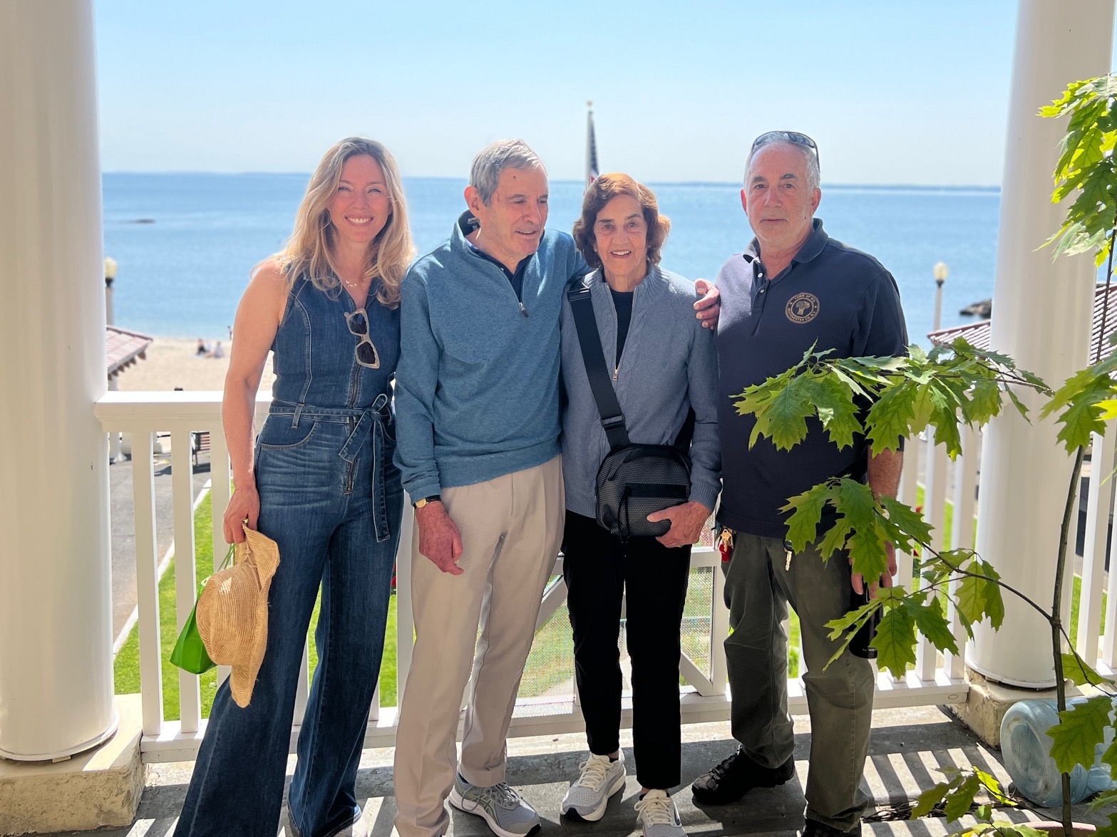 (PHOTO: Diana Page and Park Director Russ Gold with Ed and Sue Wachenheim, moments after they awarded the Friends of Rye Town Park a challenge grant of $200,000 toward the Tower Building Restoration Project. Contributed.)