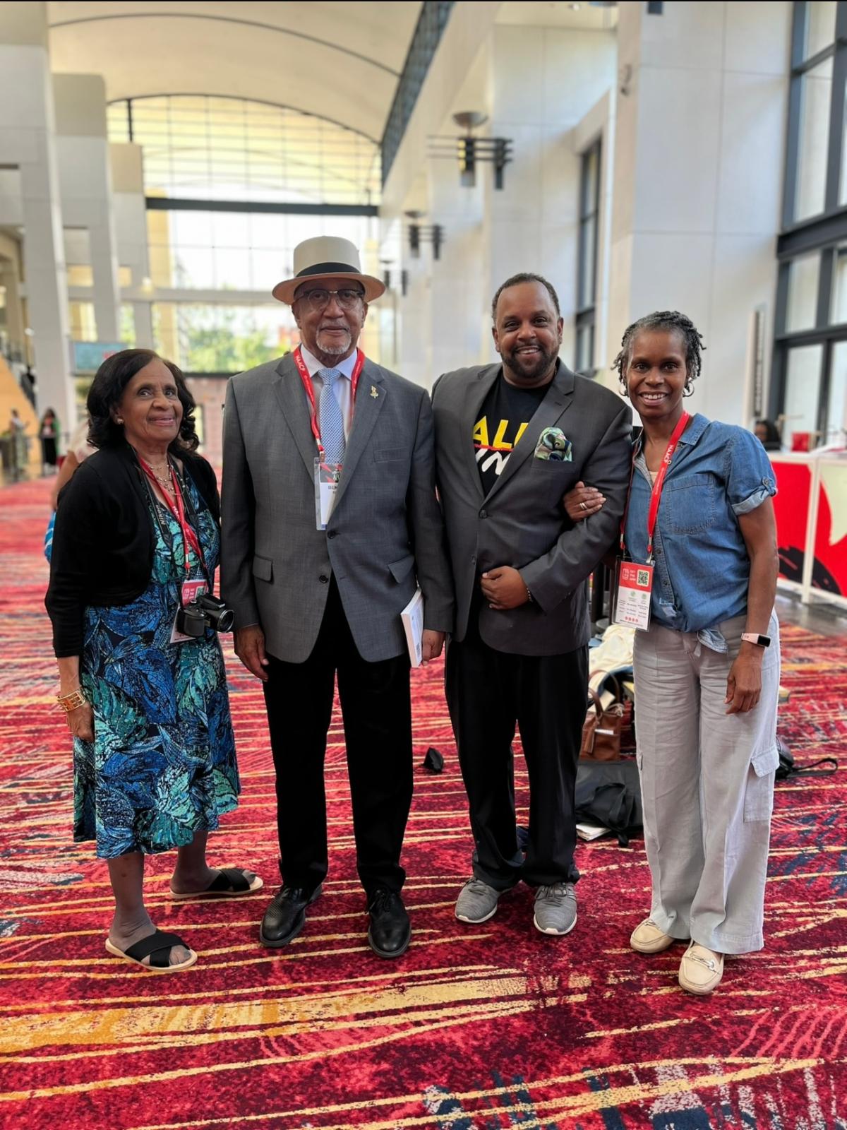 (PHOTO: Yvonne Bert, longtime journalist and photographer for the Westchester County Press; Dr. Ben Chavis, former NAACP National President and the current President and CEO of the National Newspaper Publishers Association (NNPA) — the organization representing the Black Press of America; James J. Henderson III, president of the N.A.A.C.P. Port Chester-Rye Branch; and White Plains-Greenburgh N.A.A.C.P. Branch President Janice Griffin. Contributed.)