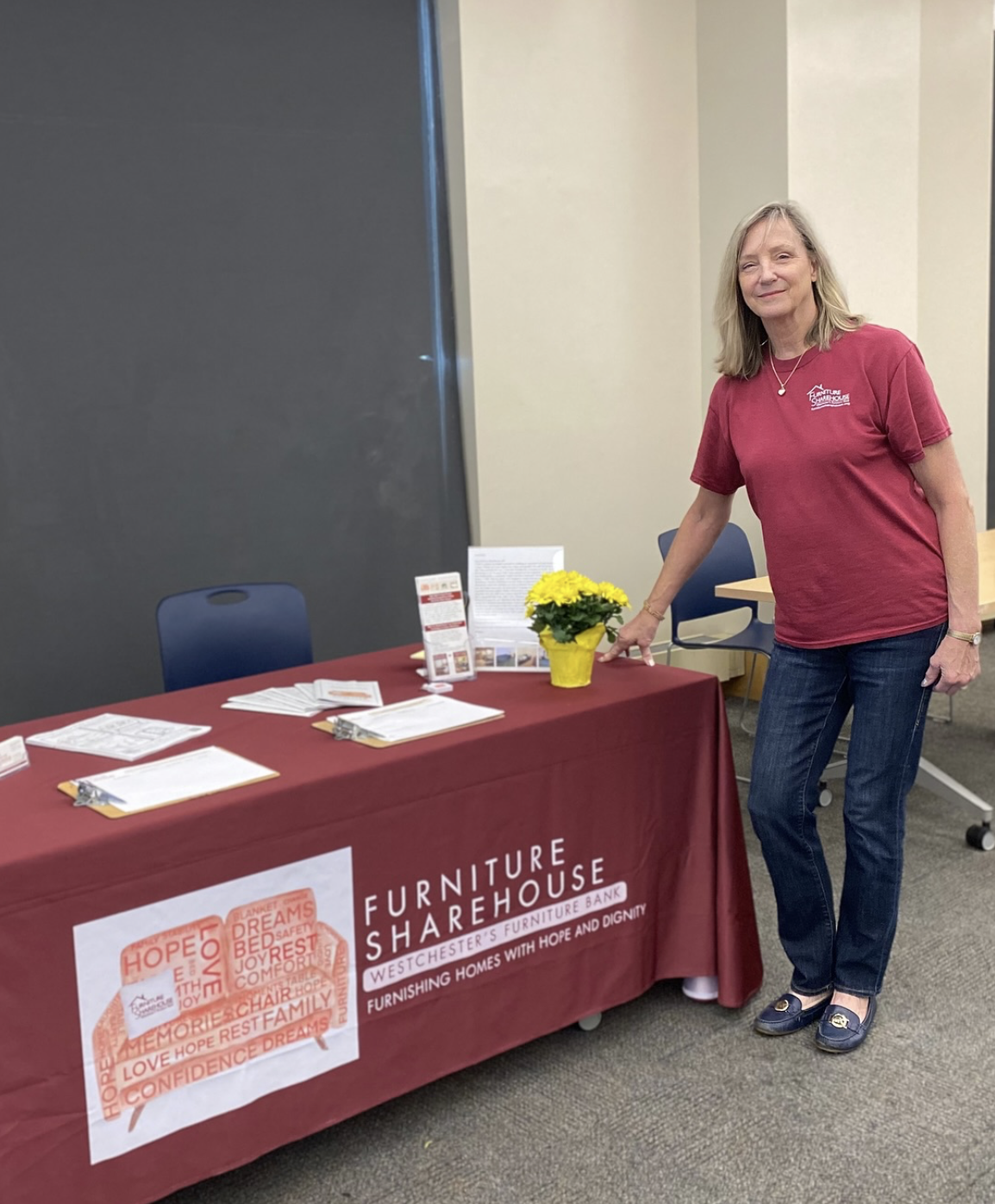 (PHOTO: Kate Bialo, executive director of Furniture Sharehouse at an Affordable Housing Meeting. Contributed.)