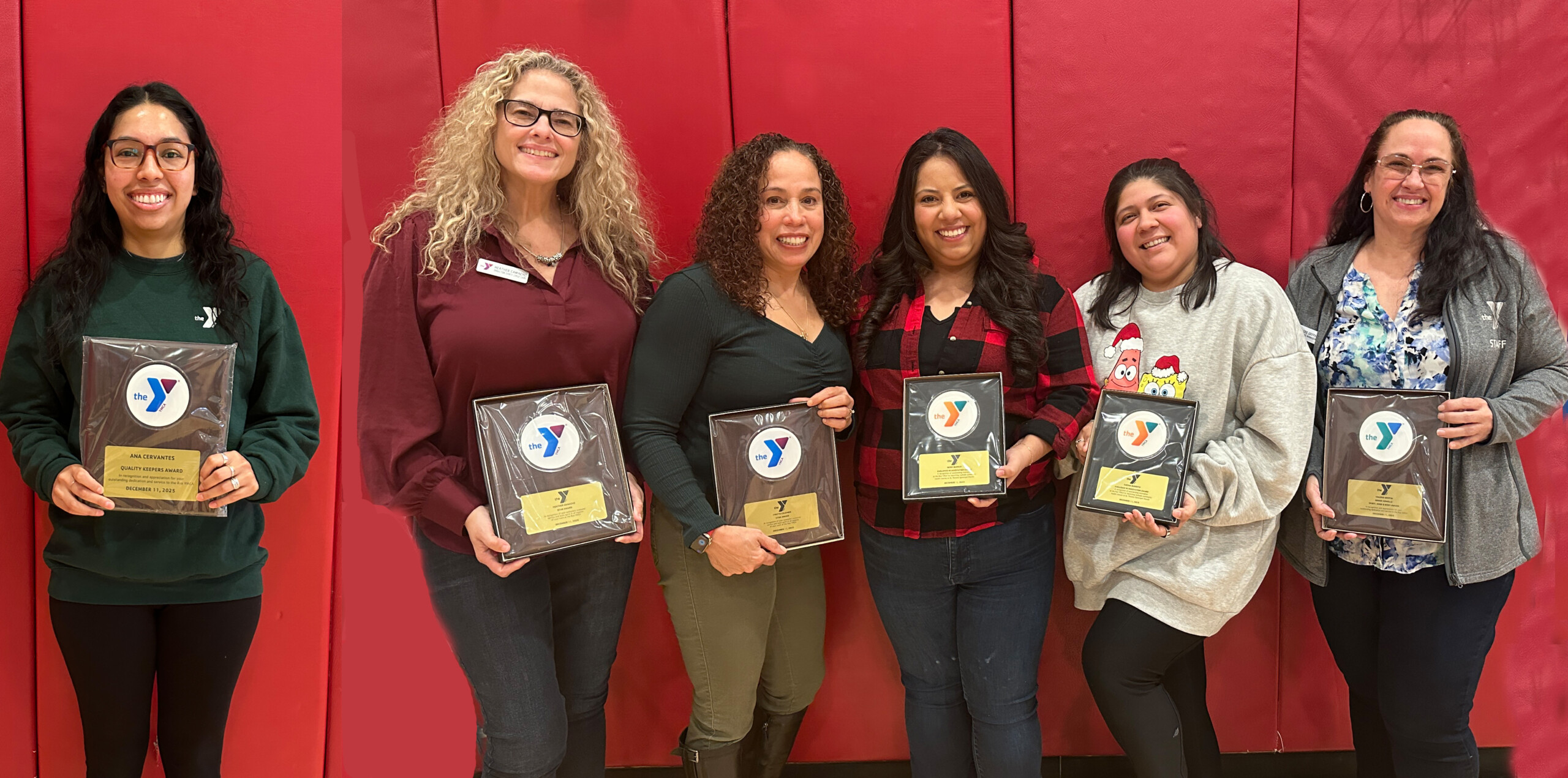 (PHOTO: The 2025 Rye Y Annual Staff Awards winners (left to right): Ana Cervantes, Heather Camacho, Yvette Colombo, Heidy Barros, Karina Barreto and Valerie Griffin. Not pictured: Randal Ikeda and Hernando Daza. Contributed.)