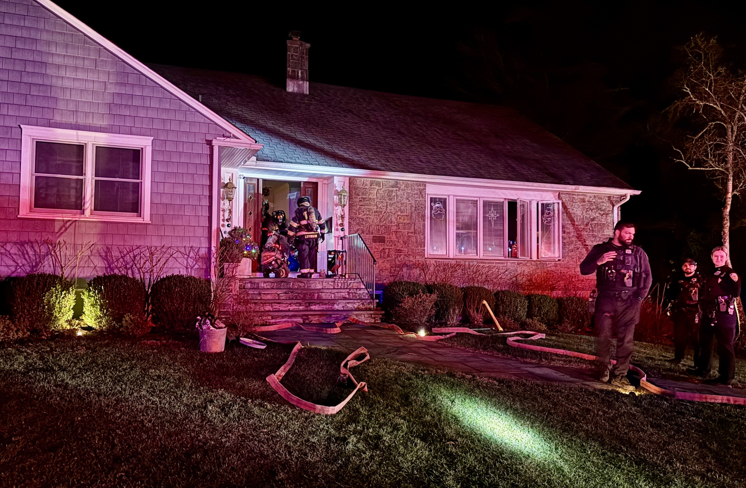 (PHOTO: A house fire at 19 Douglas Circle in the Greenhaven section of Rye on Sunday, December 21, 2025 was quickly extinguished. Source: Rye FD.)