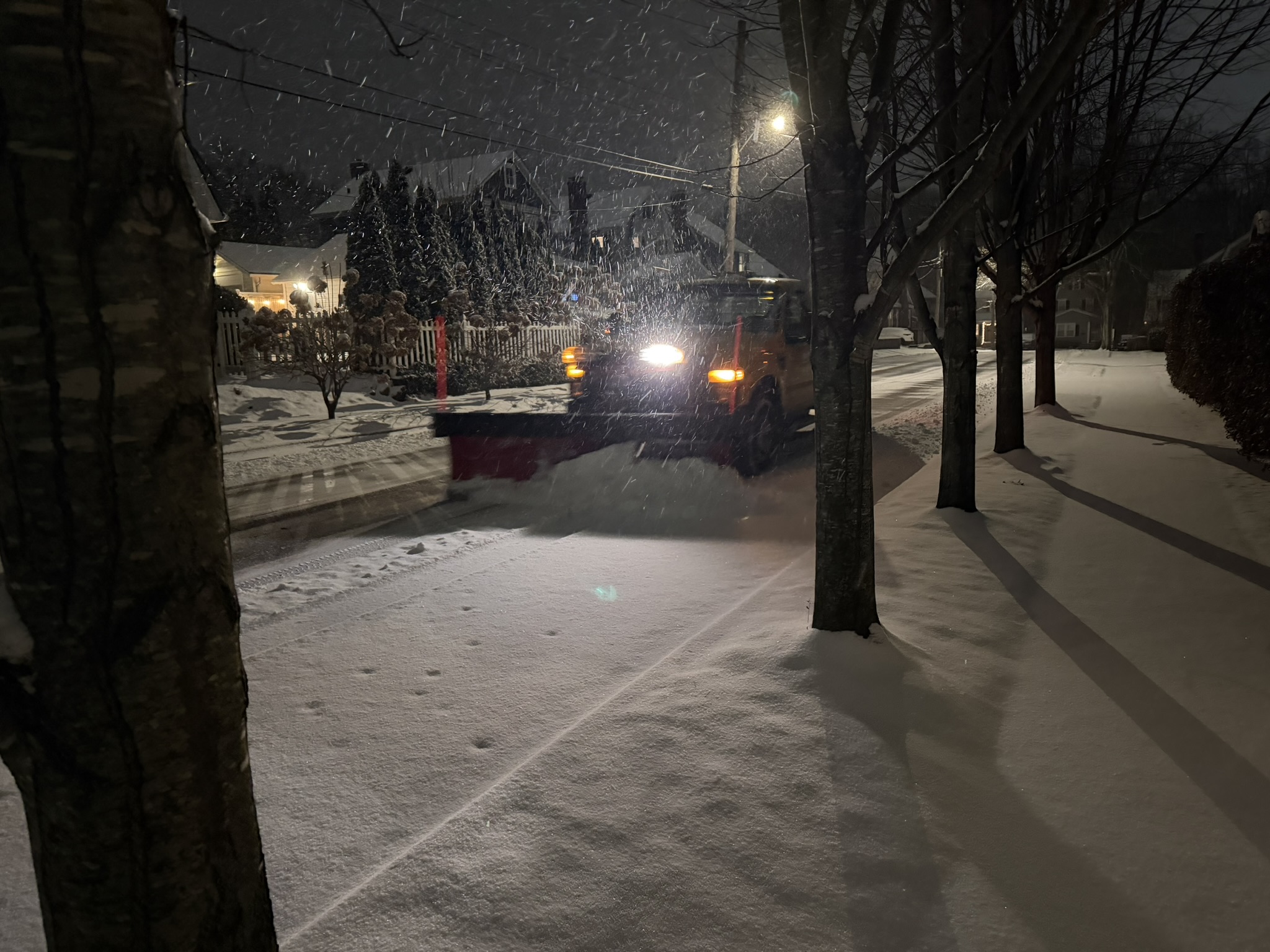 (PHOTO: Rye's post Christmas snow storm on December 26 - 27, 2025. Rye DPW clearing Eleanor Street.)