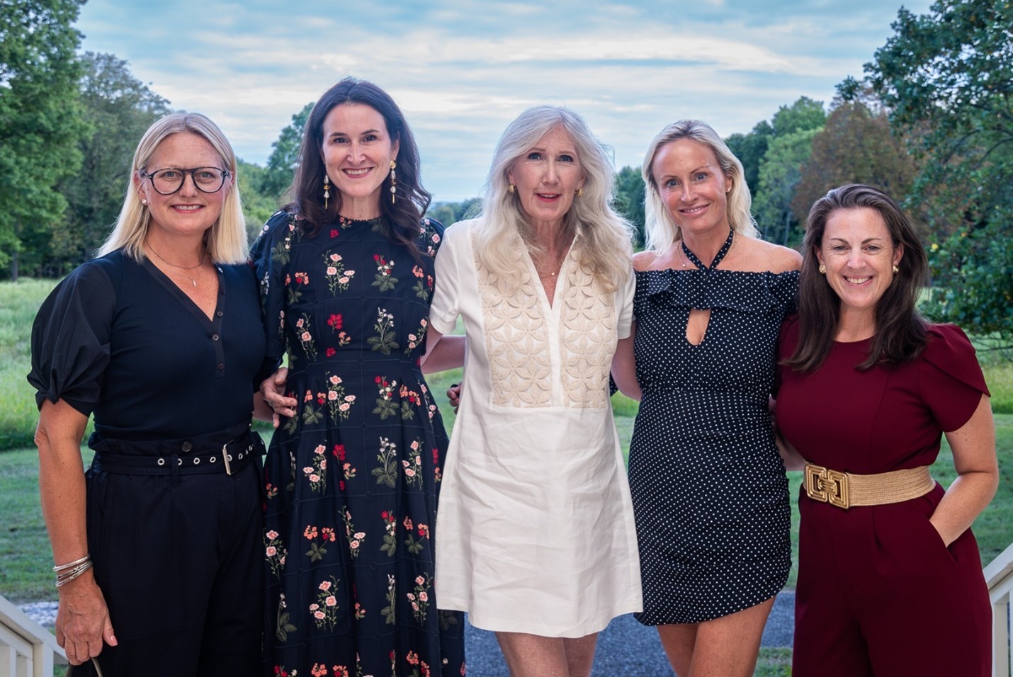 (PHOTO: Jay Heritage Center Board of Trustee President Suzanne Clary (center) with just a few members of the JHC team that made 2025 a success. (left to right) Tracy Edwards, Lydia Fenet, Suzanne Clary, Emmy Lambert and Lindsay Martin. Contributed: Jay Heritage Center, Kim Crichlow.)