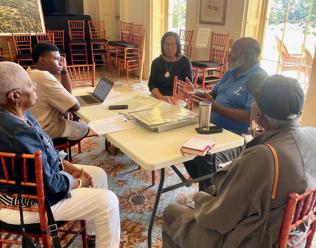 (PHOTO: Purdy-Bell Fellow interviews descendants of early Rye families and historians of Black History at the Jay Heritage Center. Contributed: Jay Heritage Center, Kim Crichlow.)