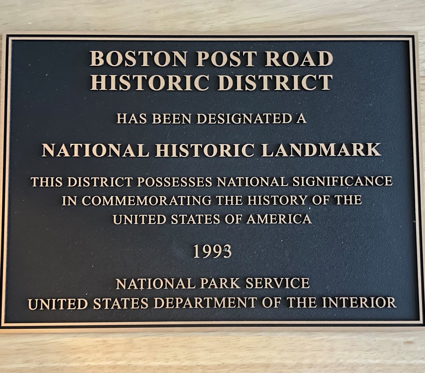 (PHOTO: The Boston Post Road National Historic Landmark District plaque 1993. Contributed: Jay Heritage Center, Kim Crichlow.)