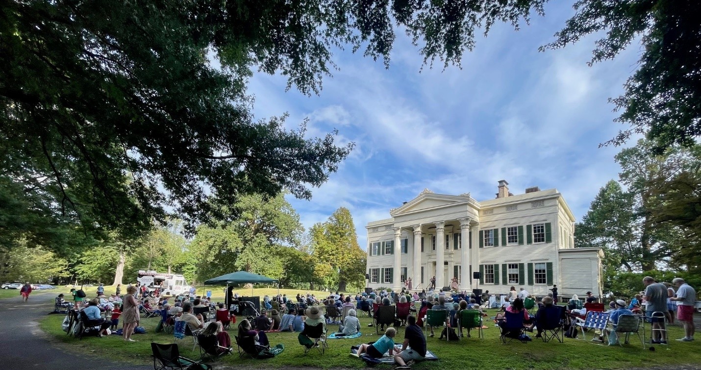 (PHOTO: The Bandits on the Run concert drew over 200 people to the front lawn of the Jay Estate. Contributed: Jay Heritage Center, Kim Crichlow.)