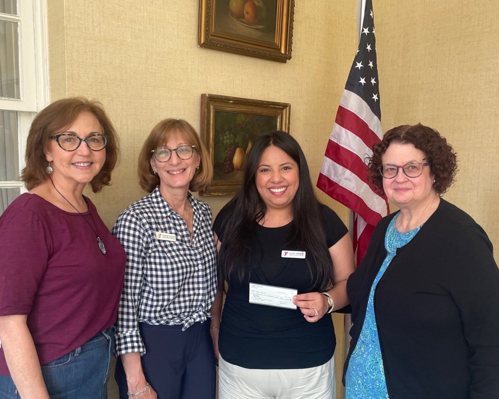 (PHOTO: Rye City Lions Club presents $1,000 donation to support Rye YMCA Diabetes Prevention Program. Left to right: former Lions Co-President Ann Higgins, Rye YMCA Development Director Susan Olson, Rye YMCA Senior Director of Health and Fitness Heidy Barros and current Lions Co-President Cathy Levy. Contributed.)