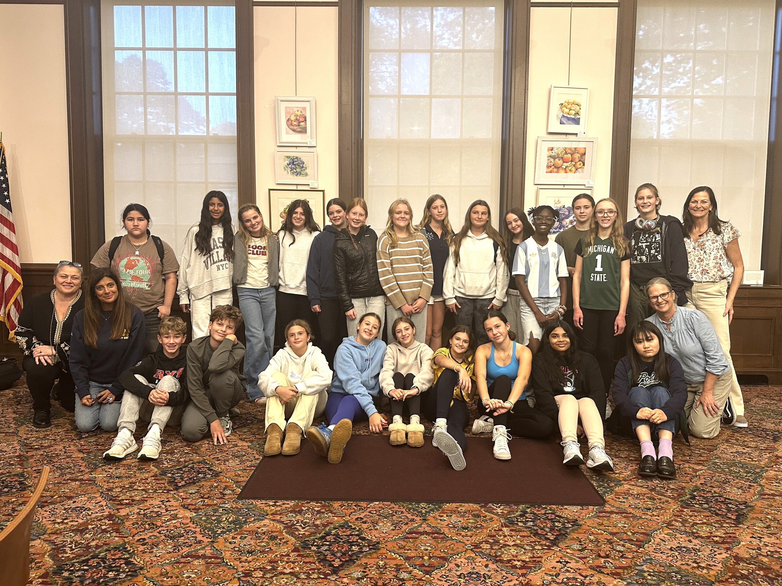 (PHOTO: Rye Middle School Peer2Peer members. Contributed.)