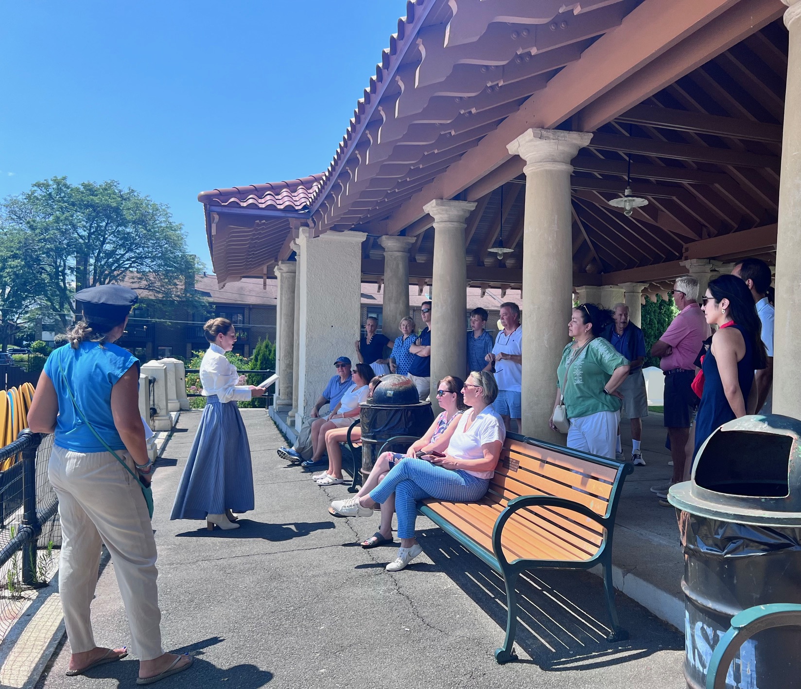 (PHOTO: A walking tour organized by the Rye Historical Society at Rye Town Park. Contributed.)