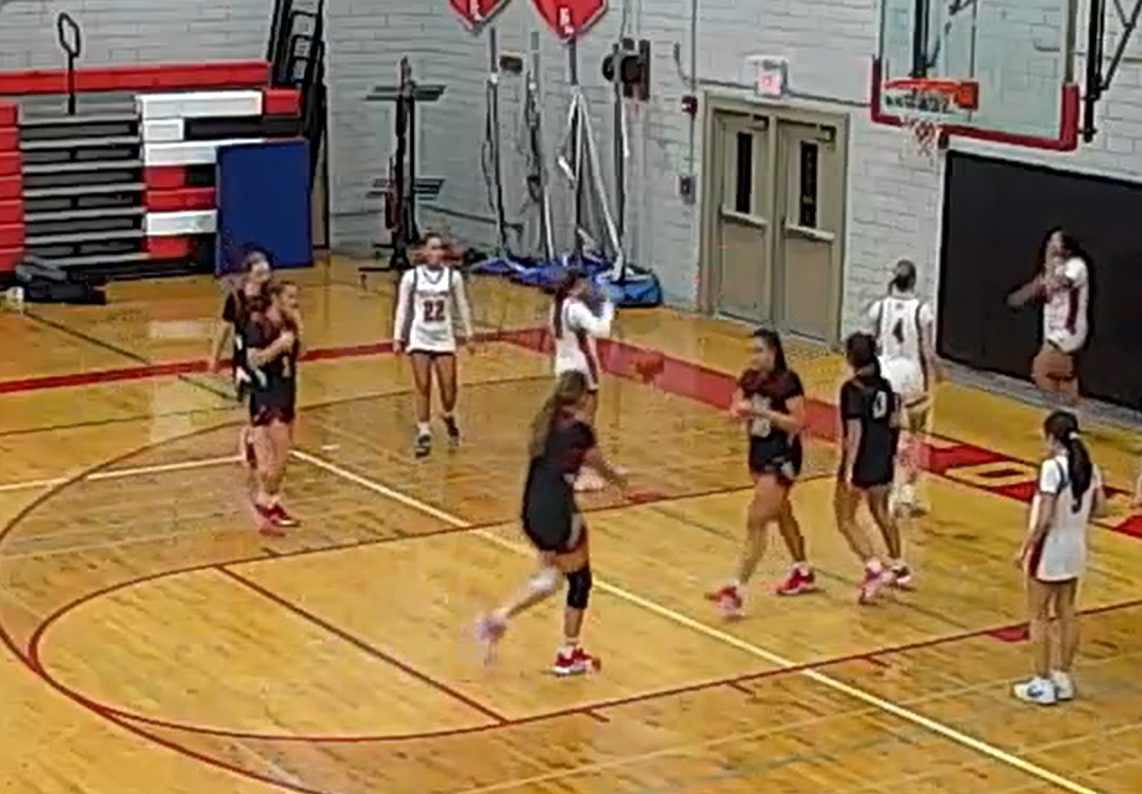 (PHOTO: The Rye Girls Basketball team from the fourth quarter of a win vs Fox Lane on December 15, 2025.)