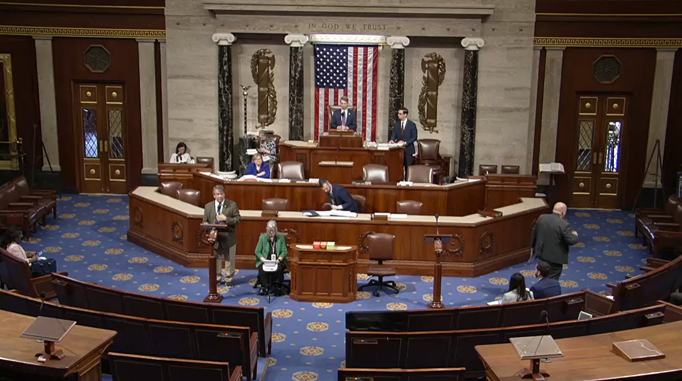 (PHOTO: Congressman George Latimer celebrates local media company MyRye.com on the floor of the US House of Representatives on January 14, 2026.)