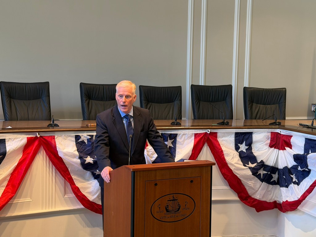 (PHOTO: The City of Rye inauguration ceremony on January 4, 2026. Reelected Councilmember James Ward.)