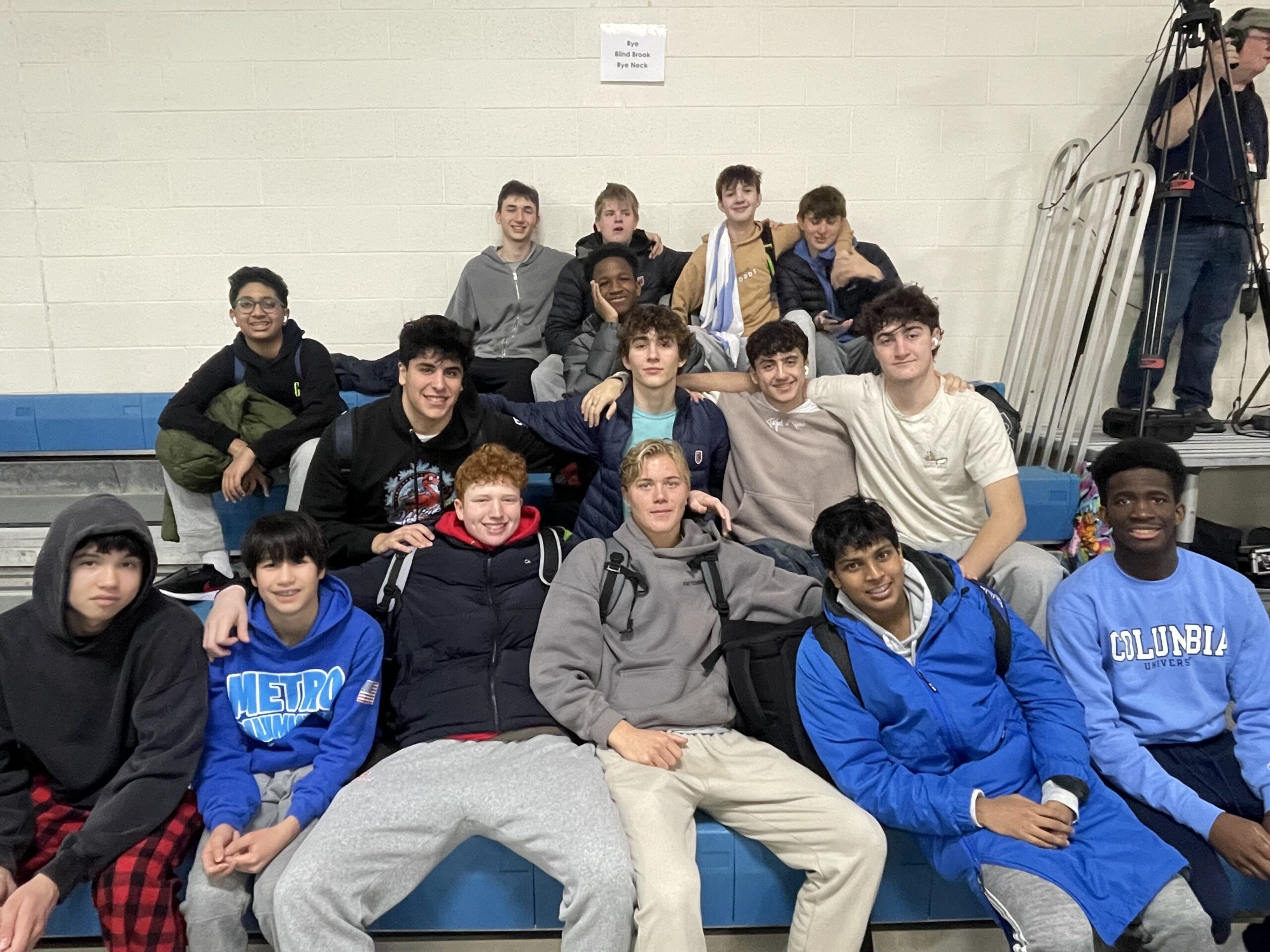 (PHOTO: The Rye - Blind Brook Swim and Dive team at the Conference 3 Championship meet in January 2025. Contributed.)