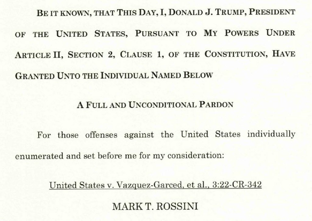 (PHOTO: Former FBI agent Mark Rossini, who has ties to the City of Rye, was issued a pardon by President Donald Trump on January 15, 2026. Credit: The Office of the Pardon Attorney at the US Department of Justice.)