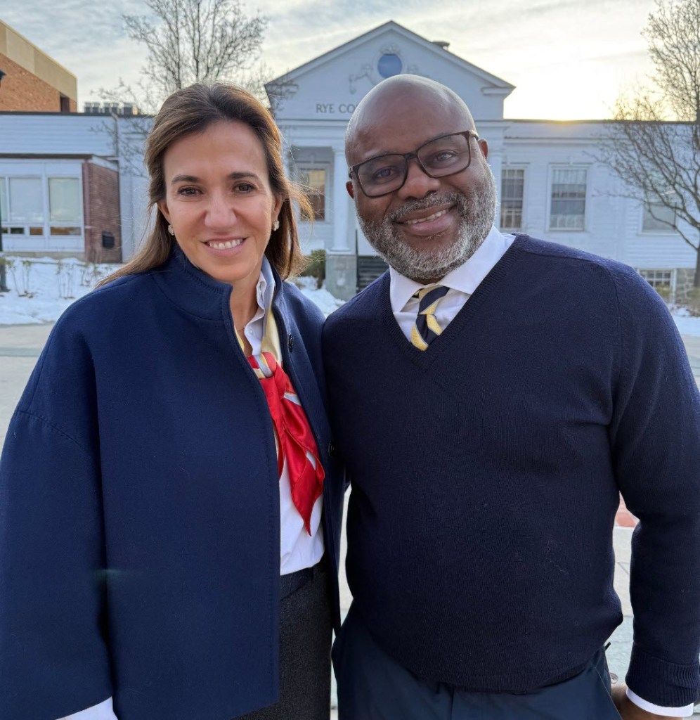 (PHOTO: Rye Country Day School's Lower School Principal Dr. Stacey Sotirhos and Head of School Randall Dunn. Source: RCDS via Facebook.)