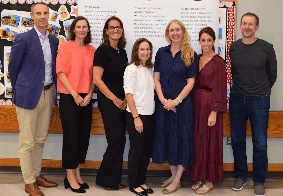 (PHOTO: The 2025-2026 Rye City School District Board of Education trustees (left to right) Matthew Schibanoff, VP Jennifer Boyle, President Jane Anderson, Shaun Kloepfer, Callie Erickson, Valerie Lapham and Tom Stein. Source: RCSD.)
