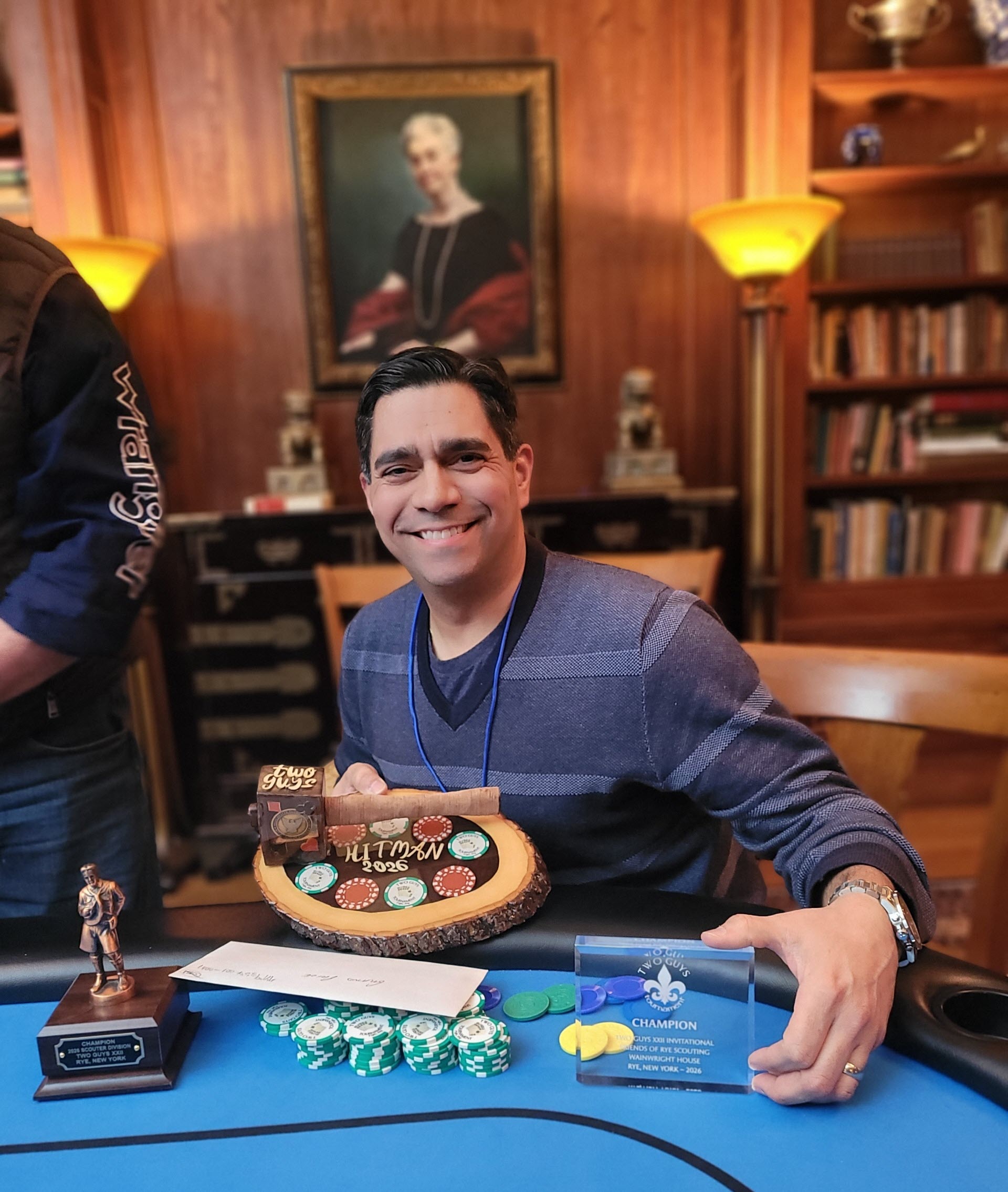(PHOTO: Chris Carballo, current scoutmaster of Rye Troop won the 22nd annual "Two Guys” Invitational Texas Hold’Em Tournament. Contributed.)