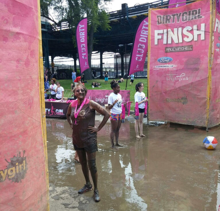 (PHOTO: Marion Anderson at the Dirty Girl Mud Run. Citi Field, Queens, NY. 2015. Contributed.)