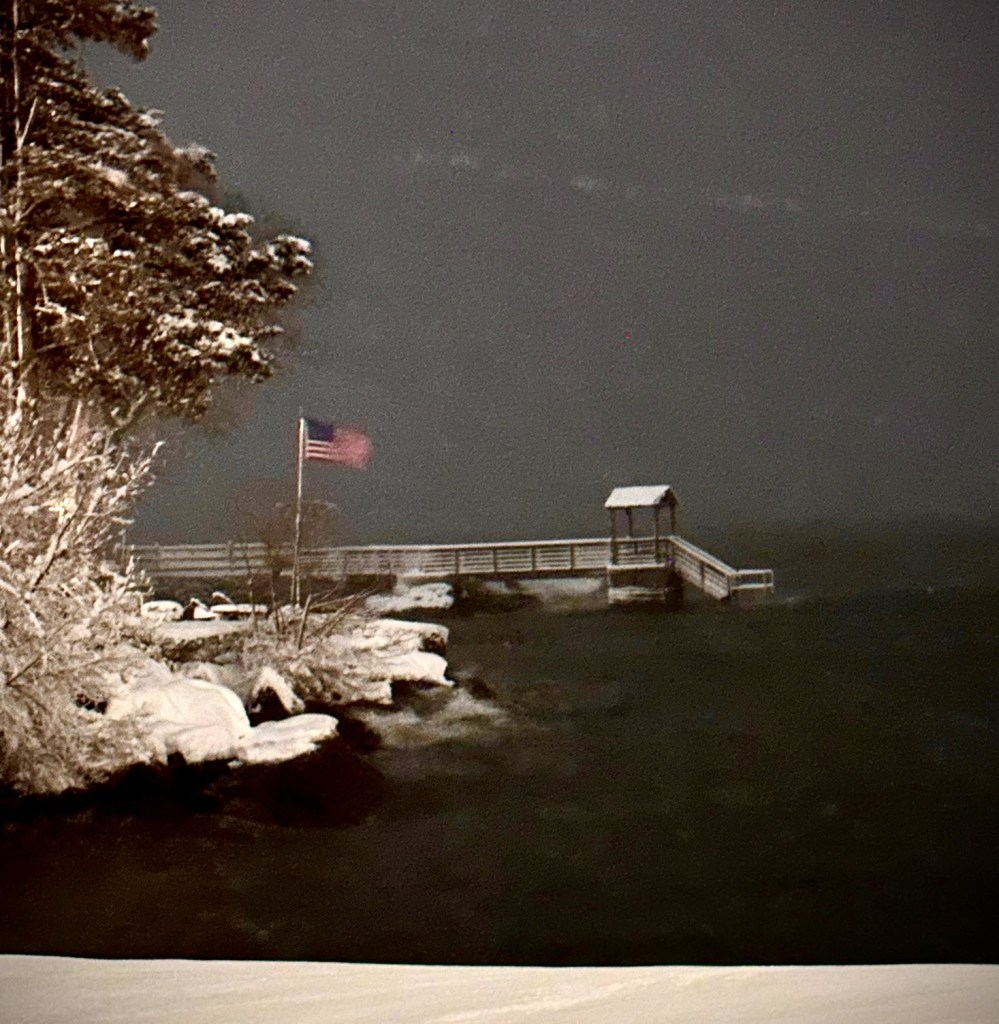 (PHOTO: The blizzard and bomb cyclone hit Rye, NY overnight into Monday, February 23, 2026. Viewable is the Hewlett pump station / Kniffen's Cove in Rye. Source: Rye PD.)