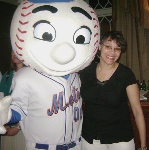 (PHOTO: Mr. Met and Marion Anderson at a Heartsong, Inc. fundraiser in Bronxville, NY in 2011. Contributed.)