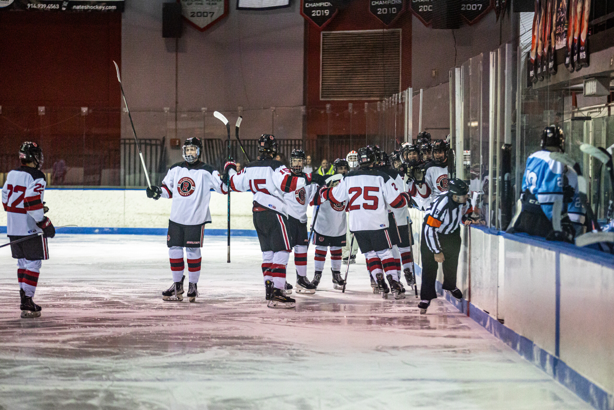 (PHOTO: The Rye Hockey team from a win vs Sufferon on February 4, 2026. Credit: Maureen Tsuchida.)