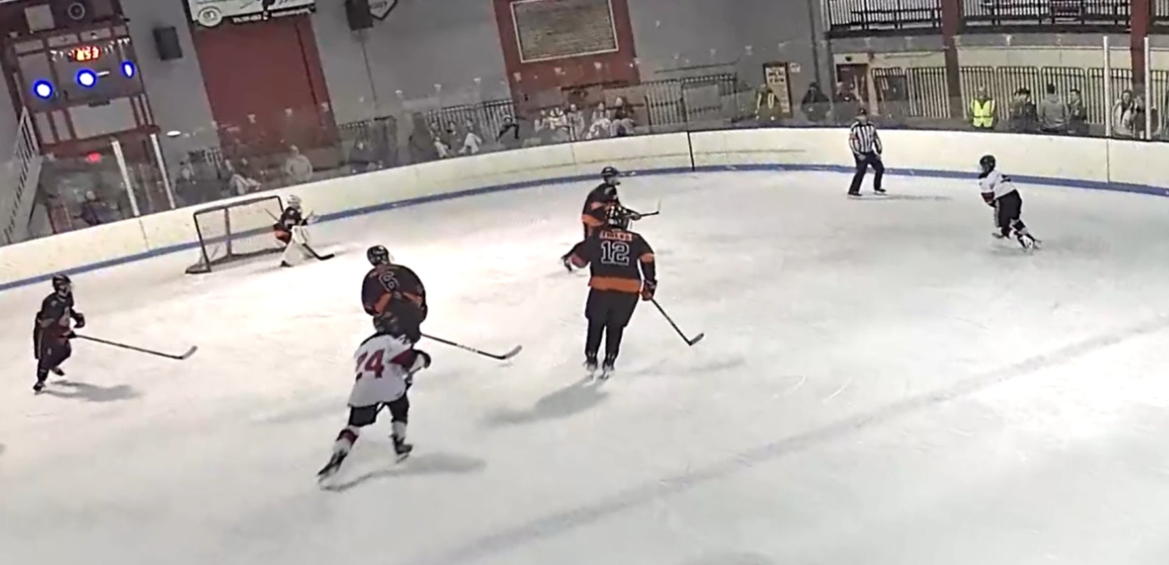 (PHOTO: The Rye Hockey team just before scoring a goal against Mamaroneck on February 11, 2026.)