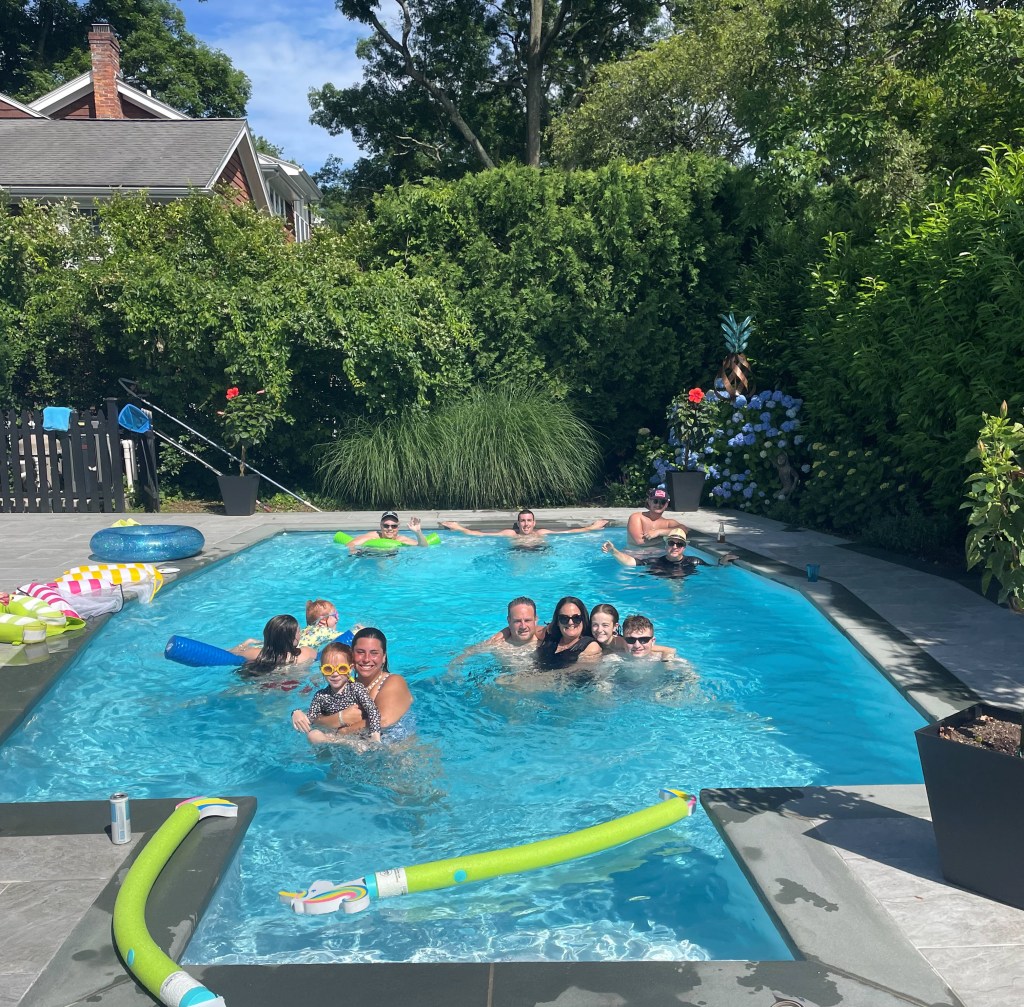 (PHOTO: The Chittenden family at the pool on Beverly Drive. Contributed.)
