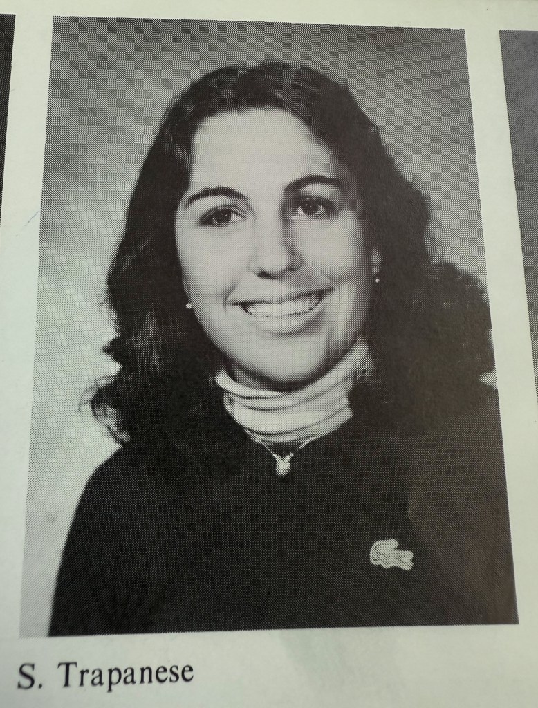 (PHOTO: Sandy Trapanese (now Chittenden) in the 1983 Rye High School Stagecoach yearbook. Contributed.)