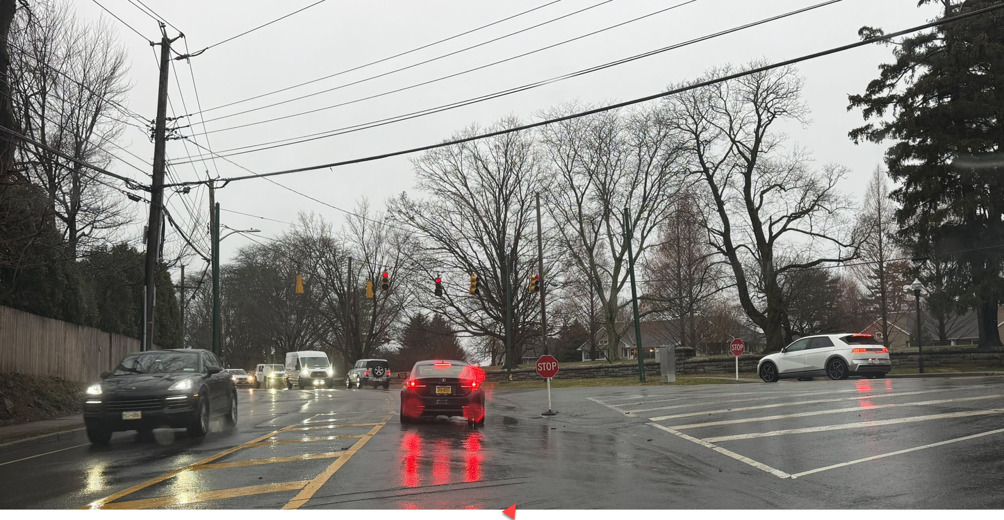 (PHOTO: The intersection at Boston Post Road and Old Post Road in Rye may get permanent, old fashioned STOP signs.)