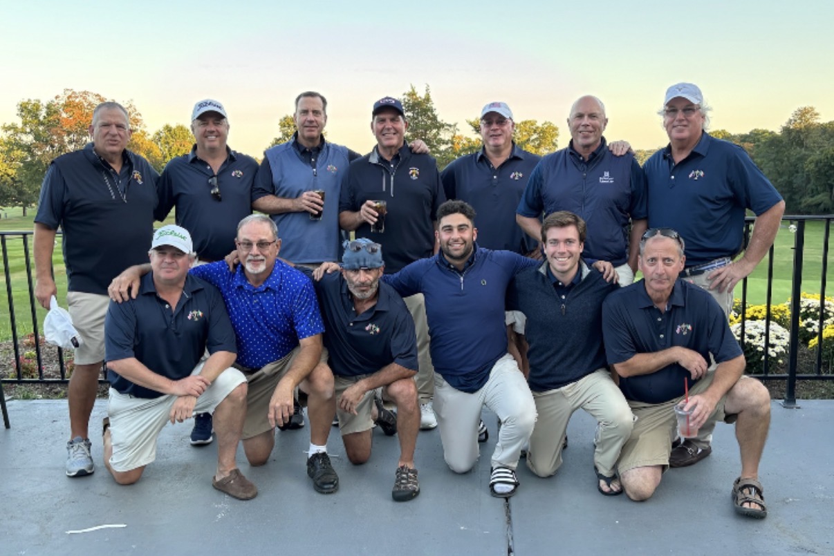 (PHOTO: 2024 Rye-der Cup Championship Winning Team USA: (Front Row) Mike Hammer, Bob DiMaggio, Leon Sculti, Dom Sculti, Ryan Hale, John Duffy; (Back Row) Chris Maguire, Dan Greto, Greg Hale, Terry McCartney, Chris Duffy, Paul Shelton, Tom Clancy. Contributed.)