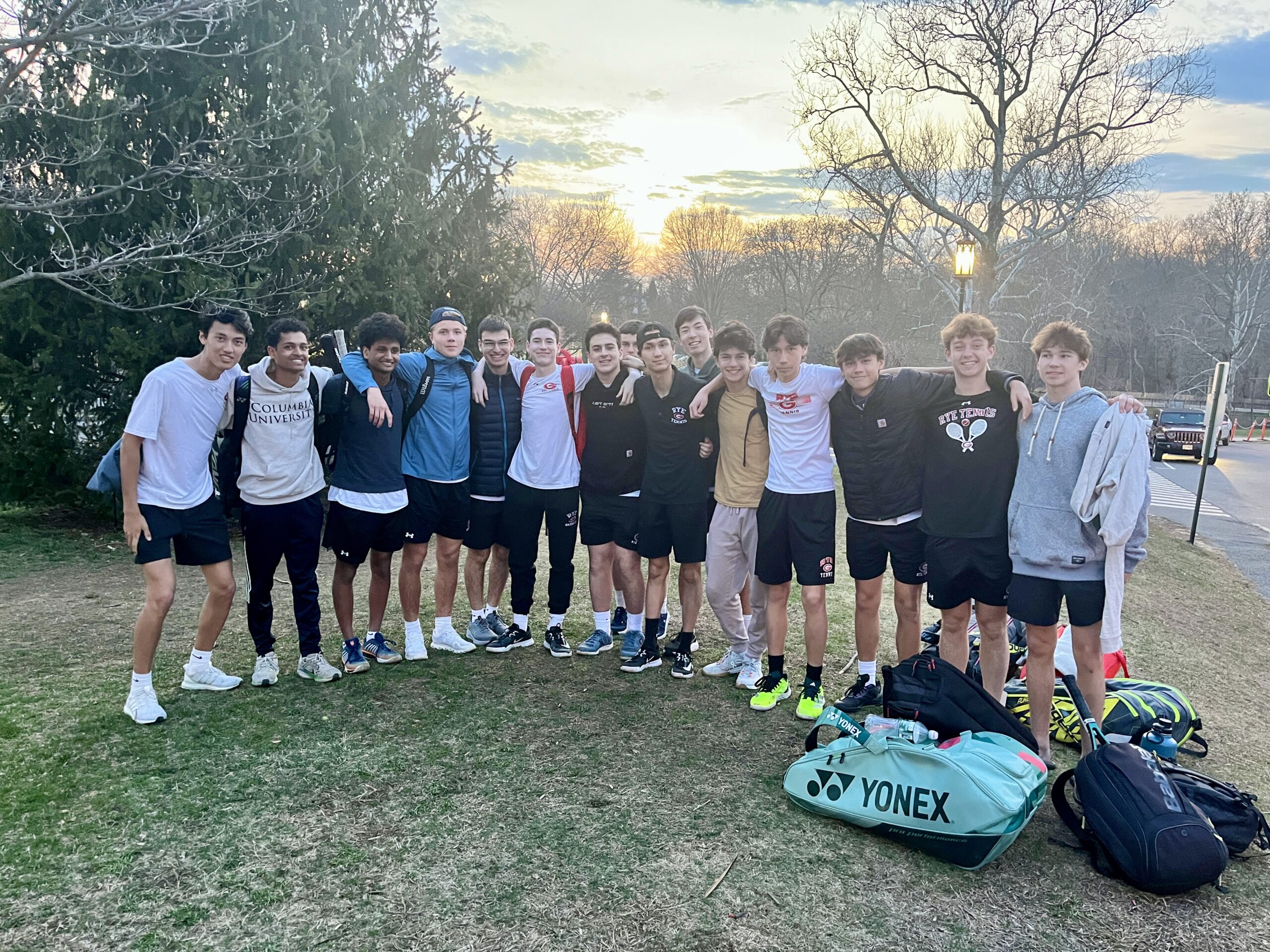 (PHOTO: The Rye Boys Tennis team after a win over Mamaroneck on MArch 26, 2026. Contributed.)