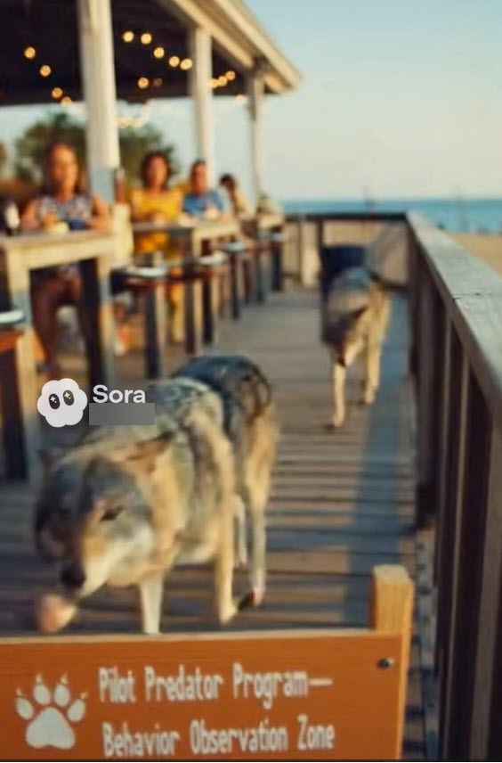 (PHOTO: A predator reintroduction pilot program could begin as early as this fall, wolves released in select areas across Rye. Credit: THE RYE ONION Fake News, Really Rye. A Satirical Series Presented by MyRye.com. Image created with AI.)