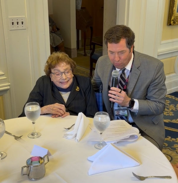 (PHOTO: Osborn resident Hannah Shmerler, age 99, at the centenarian lunch on April 16, 2026.)