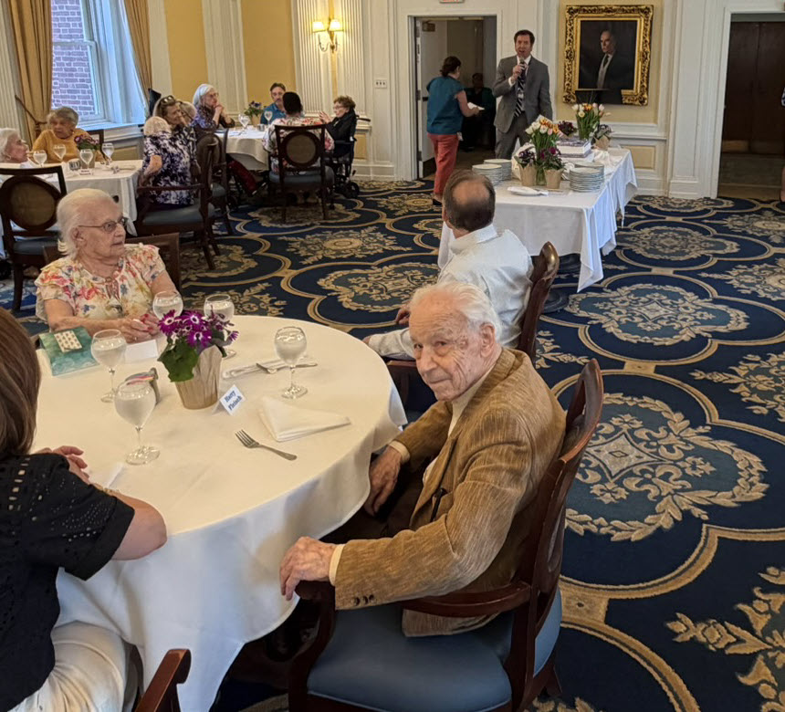 (PHOTO: Osborn resident Harry Fleisch, age 106, at the centenarian lunch on April 16, 2026.)