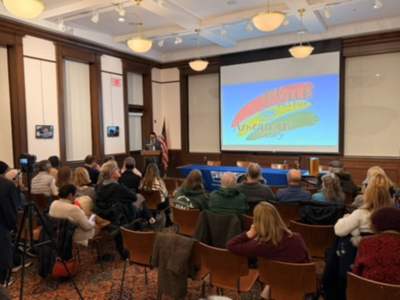 (PHOTO: The Human Rights Commission held a screening of the documentary “The Hidden Slavery of New York” at the Rye Free Reading Room as part of their Black History Month event.)