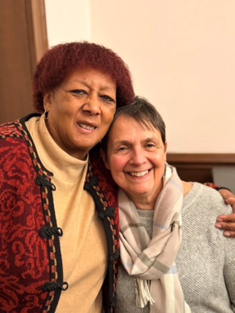 (PHOTO: Ingraham Taylor & Adrienne Mecca, members of the Rye Human Rights Commission organized the screening of “The Hidden Slavery of New York” for Black History Month. Contributed.)