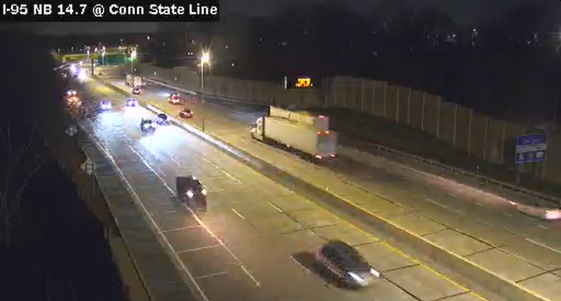 (PHOTO: I-95 shown just before the Connecticut State line. Traffic to the left in the photo is traveling north on I-95. File photo 2026. Source: NYS Thruway Authority.)
