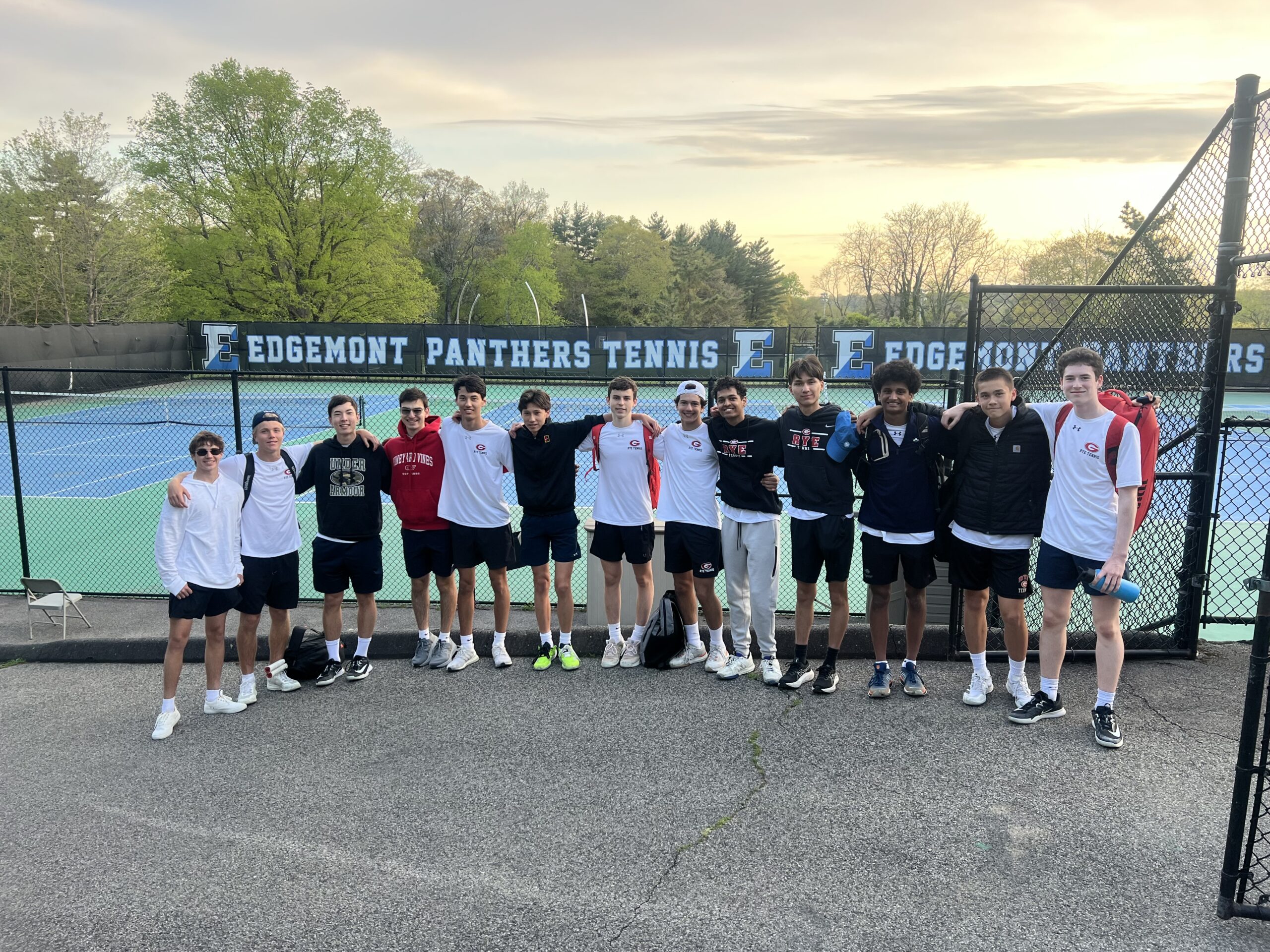 (PHOTO: The Rye Boys Tennis team from a win on April 24, 2026. Contributed.)