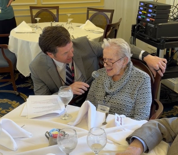 (PHOTO: Osborn resident Mary Becktoft, age 103, at the centenarian lunch on April 16, 2026.)