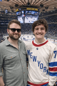 (PHOTO: Jack Manire with his son Connor Michael Manire. Contributed.)