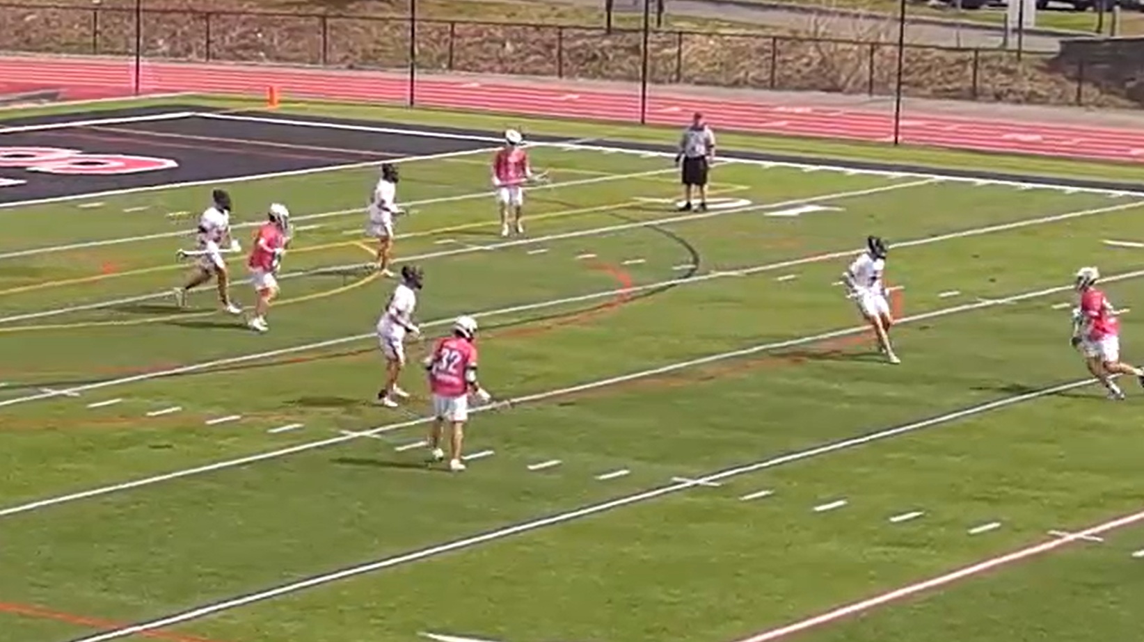 (PHOTO: The Rye Boys Lacrosse team defending against Cold Spring Harbor in a loss on April 1, 2026.)
