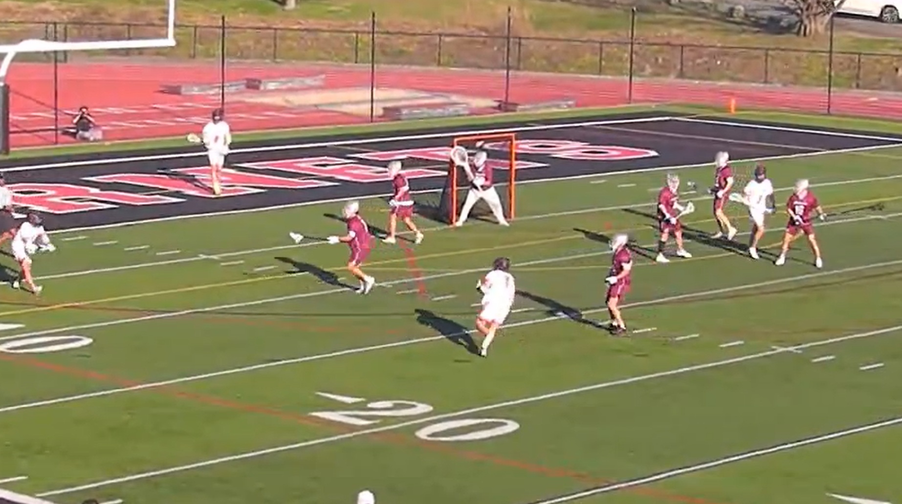 (PHOTO: The Rye Boys Lacrosse team on offense against Garden City on April 8, 2026.)