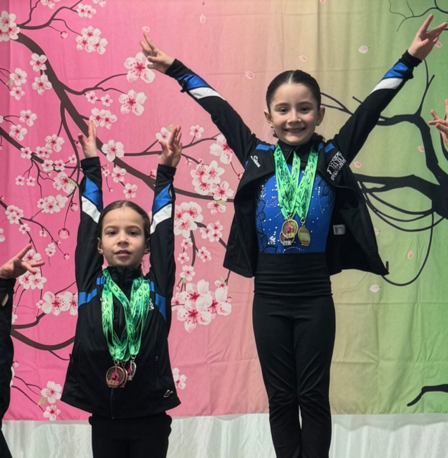 (PHOTO: Rye YMCA Youth gymnasts Sloane Stein (left), Sienna Giese (right). Contributed.)