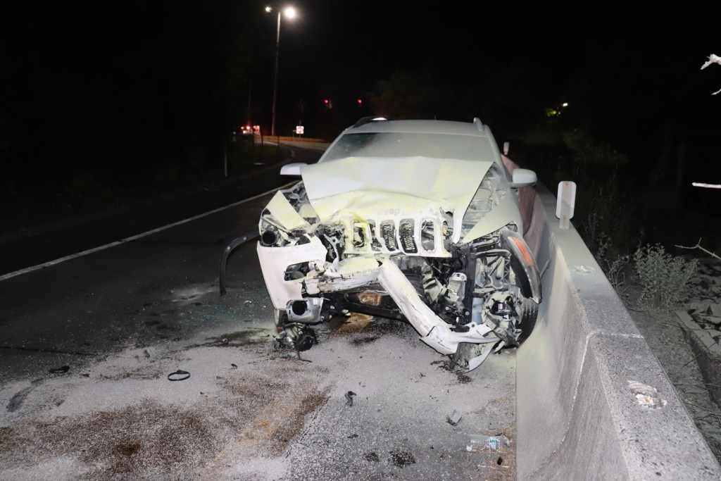 Damaged vehicle.