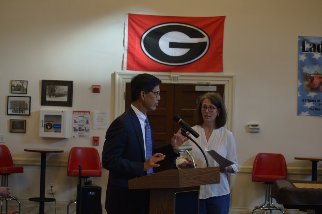 Speaker at a public hearing.