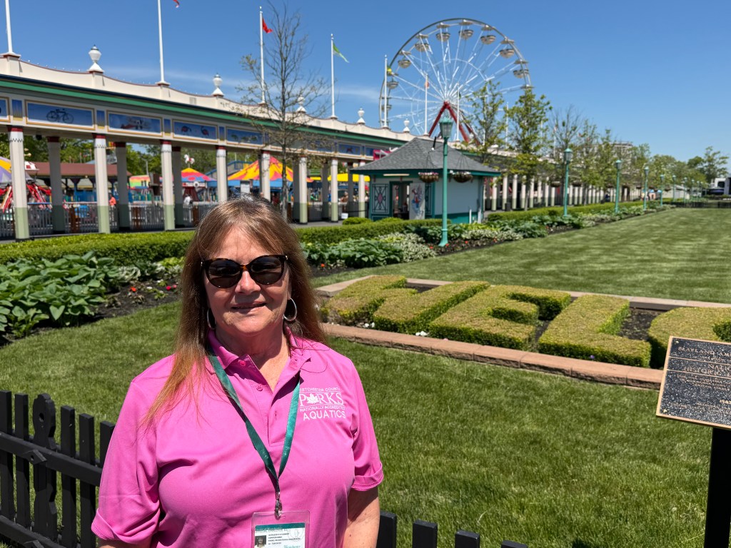official at amusement park