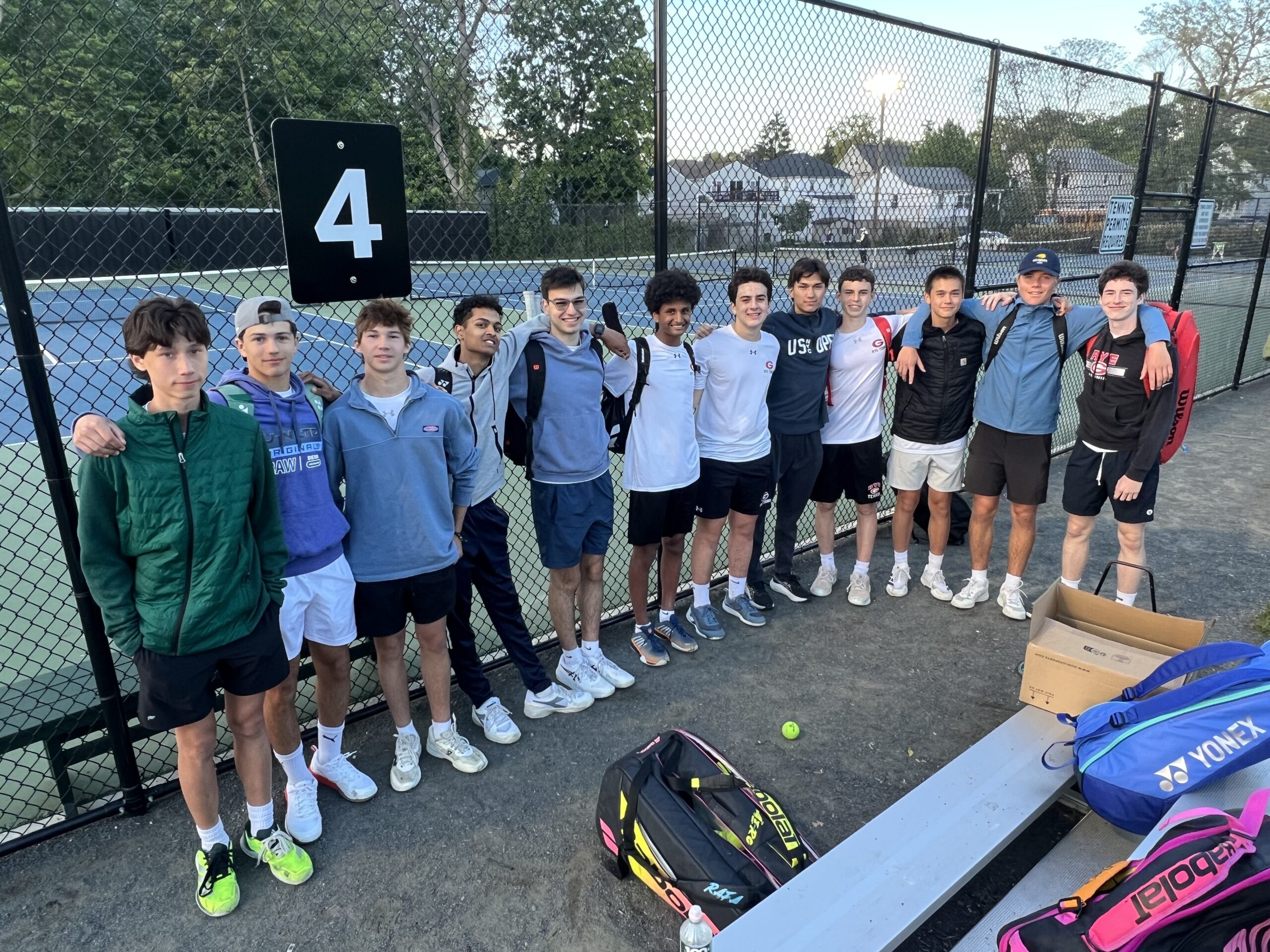 (PHOTO: The Rye Boys Tennis team after a win on May 12, 2026. Contributed.)