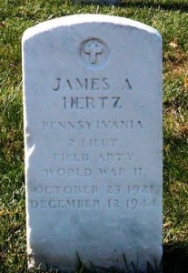 (PHOTO: Headstone of James Armstrong Hertz.)