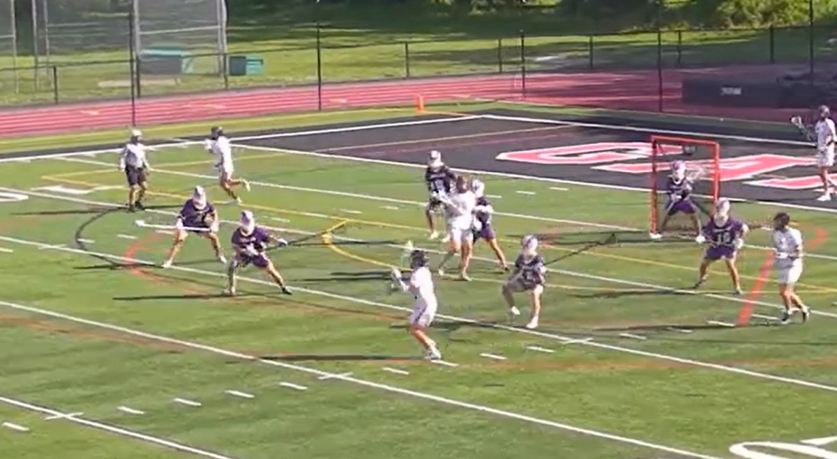 (PHOTO: The Rye Boys Lacrosse team going to work on offense from a playoff win on May 30, 2026.)